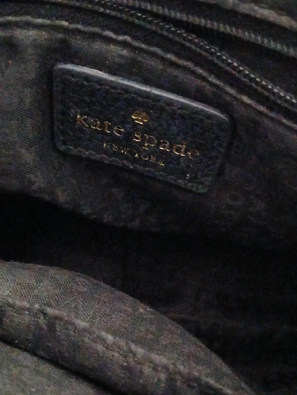 kate spade Black Leather Shoulder Bag with Gold Tone Hardware